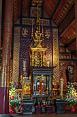 Chiang Mai - The Wat Chedi Luang, life-like wax figure of the master venerated in one secondary vihan.